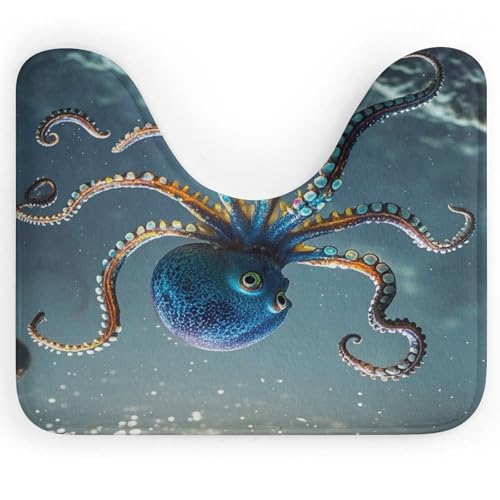 AQRJLPM Octopus WC-Vorleger, U-förmig, rutschfest, schnell trocknend, super saugfähig, klein, weich, Badezimmerteppiche für Badezimmer, Badewanne und Duschboden AQRJLPM Octopus WC-Vorleger, U-förmig, rutschfest, schnell trocknend, super saugfähig, klein, weich, Badezimmerteppiche für Badezimmer, Badewanne und Duschboden von AQRJLPM