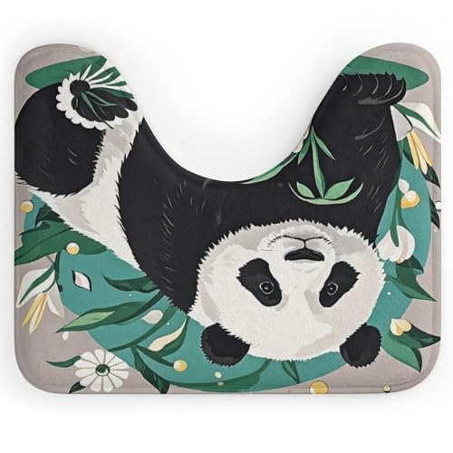 AQRJLPM Panda Toilettenvorleger, U-förmig, rutschfest, schnell trocknend, super saugfähig, klein, weich, Badezimmerteppiche für Badezimmer, Badewanne und Duschboden, Schwarz und Weiß AQRJLPM Panda Toilettenvorleger, U-förmig, rutschfest, schnell trocknend, super saugfähig, klein, weich, Badezimmerteppiche für Badezimmer, Badewanne und Duschboden, Schwarz und Weiß von AQRJLPM
