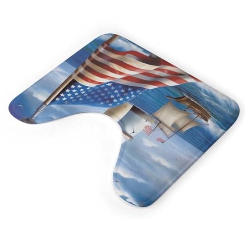 AQRJLPM Sea to Shining Sea Patriotischer WC-Vorleger, U-förmige Kontur, rutschfest, schnell trocknend, super saugfähig, kleine weiche Badezimmerteppiche für Badezimmer, Badewanne und Duschboden AQRJLPM Sea to Shining Sea Patriotischer WC-Vorleger, U-förmige Kontur, rutschfest, schnell trocknend, super saugfähig, kleine weiche Badezimmerteppiche für Badezimmer, Badewanne und Duschboden von AQRJLPM