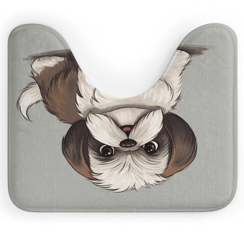 AQRJLPM Shih Tzu Hunde-WC-Teppich, U-förmig, rutschfest, schnell trocknend, super saugfähig, klein, weich, Badezimmerteppiche für Badezimmer, Badewanne und Duschboden AQRJLPM Shih Tzu Hunde-WC-Teppich, U-förmig, rutschfest, schnell trocknend, super saugfähig, klein, weich, Badezimmerteppiche für Badezimmer, Badewanne und Duschboden von AQRJLPM