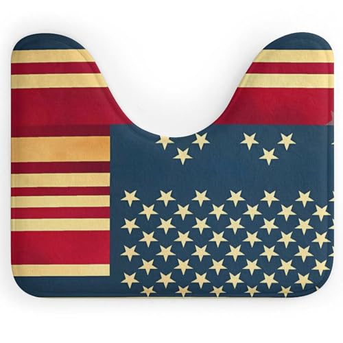 AQRJLPM WC-Vorleger mit amerikanischer Flagge, U-förmig, rutschfest, schnell trocknend, super saugfähig, klein, weich, Badezimmerteppiche für Badezimmer, Badewanne und Duschboden AQRJLPM WC-Vorleger mit amerikanischer Flagge, U-förmig, rutschfest, schnell trocknend, super saugfähig, klein, weich, Badezimmerteppiche für Badezimmer, Badewanne und Duschboden von AQRJLPM