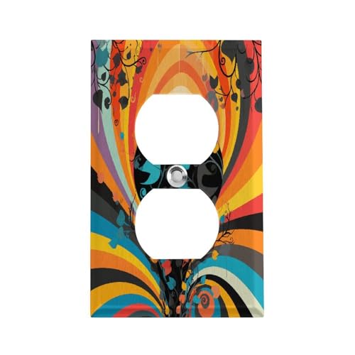 Gebeizte Fantasy-Glas-Schalterplatte, langlebige Edelstahl-Steckdosenabdeckungen, unzerbrechlich, moderner Rand, dekorative Duplex-Wandplatten für Schlafzimmer, Küche, Zuhause von AQRJLPM