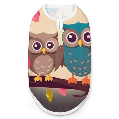 Hundeshirt mit niedlichen Eulen, schnell trocknend, atmungsaktiv, weich, dehnbar, ärmellos, Hundebekleidung, Größe L Hundeshirt mit niedlichen Eulen, schnell trocknend, atmungsaktiv, weich, dehnbar, ärmellos, Hundebekleidung, Größe L von AQRJLPM