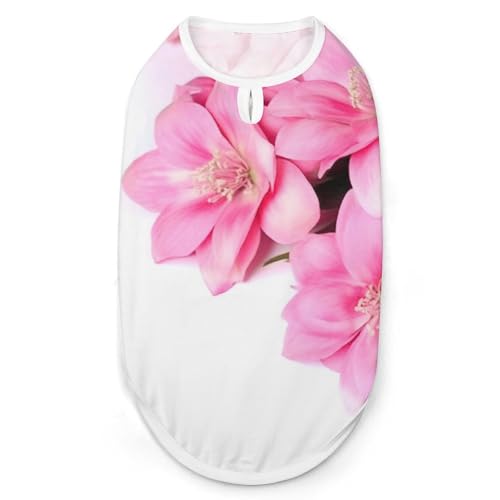Hundeshirt mit schönen Blumen, schnell trocknend, atmungsaktiv, weich, dehnbar, ärmellos, Hundebekleidung, Größe L von AQRJLPM