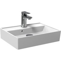 Design Waschbecken Plan Aufsatz-Waschbecken Eckig Waschtisch Aufsatzbecken Keramik Weiß 50 x 38 x 13 cm - Aqua Bagno Basic von AQUA BAGNO BASIC