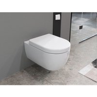 Aqua Bagno Spülrandlose Toilette Wand-WC Inkl. abnehmbaren Sitz mit Softclose Absenkautomatik 545 x 360 x 330 mm von AQUA BAGNO