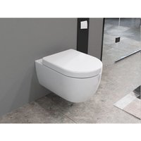 Aqua Bagno Spülrandlose Toilette Wand-WC Inkl. abnehmbaren Sitz mit Softclose Absenkautomatik 545 x 360 x 330 mm von AQUA BAGNO