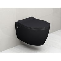 Aqua Bagno spülrandlose Toilette schwarz matt Hänge WC inkl. WC-Deckel mit Softclose von AQUA BAGNO