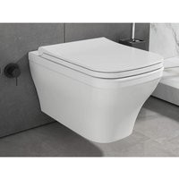 Spülrandloses Taharet-WC inkl. Taharat Shattaf WC-Sitz mit Absenkautomatik Dusch-WC Bidet - Aqua Bagno von AQUA BAGNO