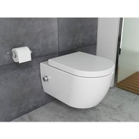 Design Hänge-Dusch-WC spülrandlos Cloud in weiss inkl. Warm-Kalt-Mischer & WC-Sitz abnehmbar - Aqua Bagno Design Hänge-Dusch-WC spülrandlos Cloud in weiss inkl. Warm-Kalt-Mischer & WC-Sitz abnehmbar - Aqua Bagno von AQUA BAGNO