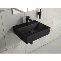 Design Waschbecken Aufsatzwaschbecken Hängewaschbecken Waschtisch aus hochwertiger Keramik eckig KS.AN.50 - 50 x 42 cm - Schwarz Anthrazit matt Design Waschbecken Aufsatzwaschbecken Hängewaschbecken Waschtisch aus hochwertiger Keramik eckig KS.AN.50 - 50 x 42 cm - Schwarz Anthrazit matt von AQUA BAGNO