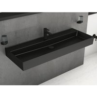 Loft Air Keramik Waschbecken 100cm Möbel-Waschtisch schwarz matt - Aqua Bagno von AQUA BAGNO