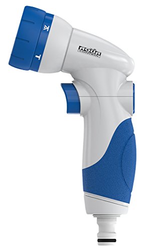 Aqua Control One-Touch Pistole blau weiß - Schlauchbewässerungspistole mit Standardanschluss - Bedienung mit 2 Fingern - Ergonomischer Sprühkopf sehr einfach zu bedienen. von AQUA CONTROL