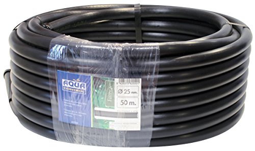 Aqua Control 62550 Bewässerungsschlauch aus Polyethylen, 50 m, Durchmesser 25 mm. Maximaler Betriebsdruck 6 bar, schwarz von AQUA CONTROL