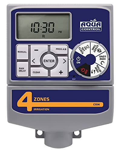 Aqua Control - Automatischer Gartenbewässerungsprogrammierer mit Transformator und LC-Display, Geeignet für bis zu 4 Bewässerungszonen von AQUA CONTROL