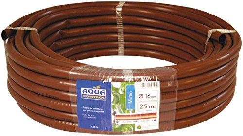 Aqua Control C4387 Flachrohr-Rolle, 16 mm, 25 m Braun Mit integrierten Tropfflächen alle 50 cm von AQUA CONTROL