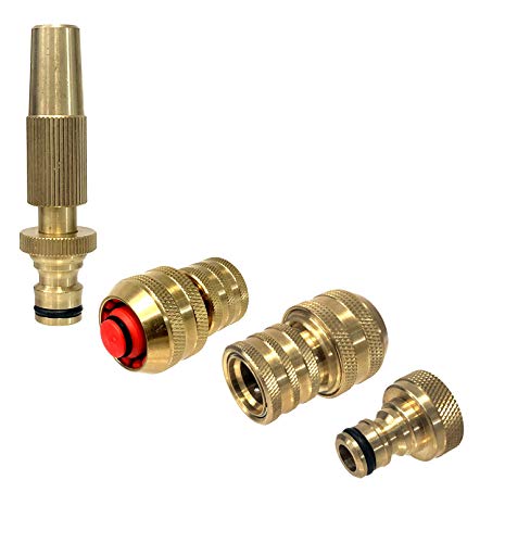 Aqua Control MSET07 Messinganschlüsse für Bewässerung Metall und langlebig Komplettset 19mm Premium Set Besserer Halt am Schlauch dank Innenkartusche mit 3/4" Anschluss, vergoldet von AQUA CONTROL