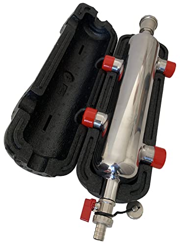 AQUA HEATING Hydraulische Weiche Gedämmt mit Schlammabschneider 4x1 Zoll GZ 2x1/2 Zoll GW Rostfreier Stahl 10 bar Kupplung Entlüfter Abflussventil Kupplungskörper-Set für Heizungsanlage Komplett von AQUA HEATING