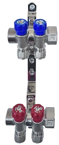 AQUA HEATING Wasserverteiler Set Verteiler Warmwasser Kaltwasser Trinkwasser Heizung Industrie Wasseranschluss Messing Vernickelt 1 Zoll 16x2 mm PEX 2 Wege Blau 2 Wege Rot AQUA HEATING Wasserverteiler Set Verteiler Warmwasser Kaltwasser Trinkwasser Heizung Industrie Wasseranschluss Messing Vernickelt 1 Zoll 16x2 mm PEX 2 Wege Blau 2 Wege Rot von AQUA HEATING