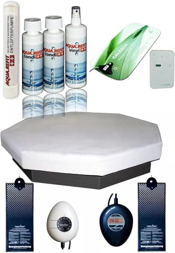 AQUA ROYAL 8-Eck Wasserbett DUAL Komplett Set 8eck Achteck 240 cm Komplettpaket (Schwarz, Beruhigung F2) von AQUA ROYAL