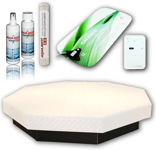 AQUA ROYAL 8-Eck Wasserbett Mono Komplett Set 8eck Achteck 240 cm Komplettpaket (weiß, Beruhigung F3) von AQUA ROYAL