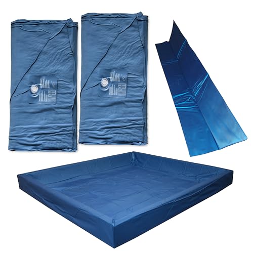AQUA ROYAL Wasserbetten Matratzen Softside DUAL + Sicherheitswanne + Trennwand - Zwei Wasserkerne (beide Seiten) für 180x220 cm Wasserbett maximale Beruhigung F6 von AQUA ROYAL