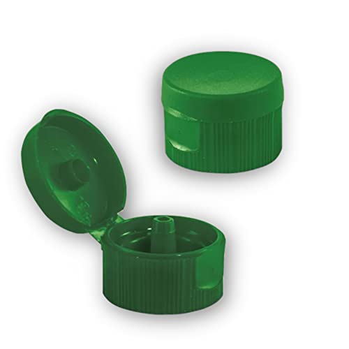 Klappscharnierverschluss PP grün Gewinde ND28 gerader Auslauf 3mm (12) von AQUA ROYAL