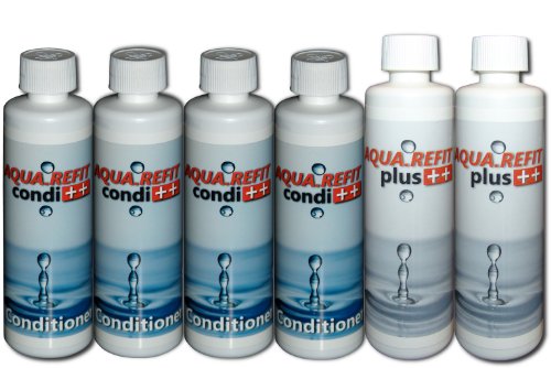 4x AQUA.REFIT condi 250 ml + 2x AQUA.REFIT plus 250 ml - Flüssigkonzentrat zur regelmäßigen und Intensiv-Behandlung von Wasserbetten - Conditioner von AQUA.REFIT