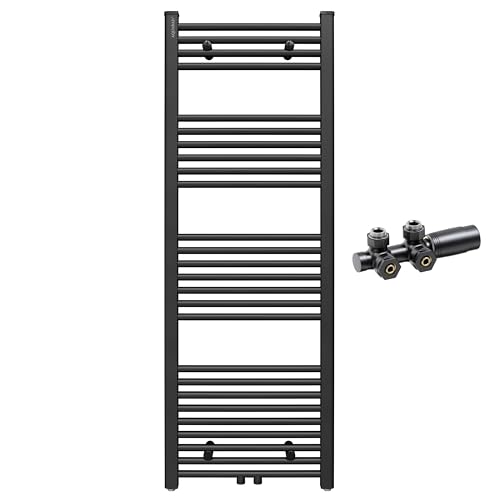 Aquabad Badheizkörper Virgo inkl. Multiblock Eckausführung | Grösse: 50 x 140 cm | Heizleistung 468 Watt | Farbe: Schwarzmatt | Mittelanschluss 50mm | Handtuchhalter, Handtuchwärmer Aquabad Badheizkörper Virgo inkl. Multiblock Eckausführung | Grösse: 50 x 140 cm | Heizleistung 468 Watt | Farbe: Schwarzmatt | Mittelanschluss 50mm | Handtuchhalter, Handtuchwärmer von AQUABAD