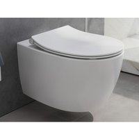 Aqua Bagno - spülrandlose Toilette Hänge wc weiss matt inkl. Softclose Deckel von AQUA BAGNO
