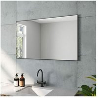 100x60 cm Wandspiegel Modern Badspiegel Rechteckiger Spiegel Mattschwarzer Aluminiumrahmen horizontaler Einbau Geeignet für Badezimmer, Schlafzimmer, von AQUABATOS