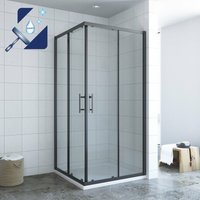 80x80 x 195 cm Duschkabine Eckeinstieg mit Schiebetüren schwarzer Rahmen 6mm Echtglas mit Nano Beschichtung - Aquabatos 80x80 x 195 cm Duschkabine Eckeinstieg mit Schiebetüren schwarzer Rahmen 6mm Echtglas mit Nano Beschichtung - Aquabatos von AQUABATOS