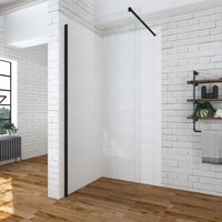 AQUABATOS® 110x200cm Walk in Dusche 10mm schwarz matt Duschwand Glas Duschabtrennung Duschtrennwand Glastrennwand Glaswand mit Nano Beschichtung von AQUABATOS