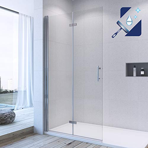 AQUABATOS® 65 x 195 cm Duschabtrennung Faltbar Dusche Walk in Duschwand Glas Duschtrennwand Drehfalttür Duschtür Falttür aus 6 mm Echtglas ESG mit Nano Beschichtung von AQUABATOS