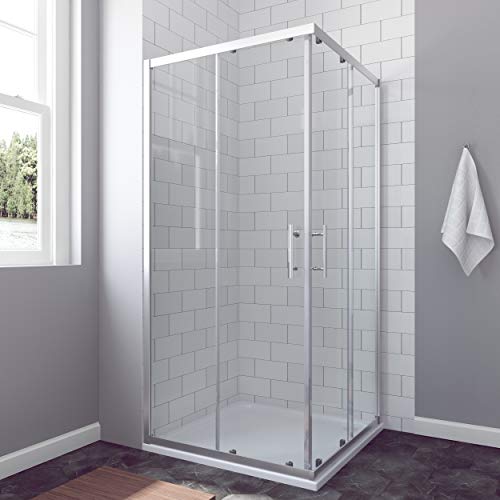 AQUABATOS® 70x70 cm Duschkabine Eckeinstieg Schiebetür Duschabtrennung Duschwand Glas ESG nach DIN EN 12150 Höhe 185cm von AQUABATOS