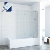 AQUABATOS® Badewannenaufsatz Duschabtrennung Duschtrennwand für Badewanne Faltbar Badewannenfaltwand Duschwand Glas 5 mm Sicherheitsglas mit Nano von AQUABATOS