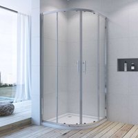 AQUABATOS® Duschkabine 80x80 cm Viertelkreis Runddusche Duschwand Glas halbrund Dusche mit Schiebetüren aus 6mm ESG Sicherheitsglas mit Nano von AQUABATOS