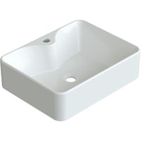 Aquabatos - Aufsatzwaschbecken Waschbecken Keramik Waschtisch Handwaschbecken,mit Hahnloch, Ohne ablaufventil und Überlauf WBK23 von AQUABATOS