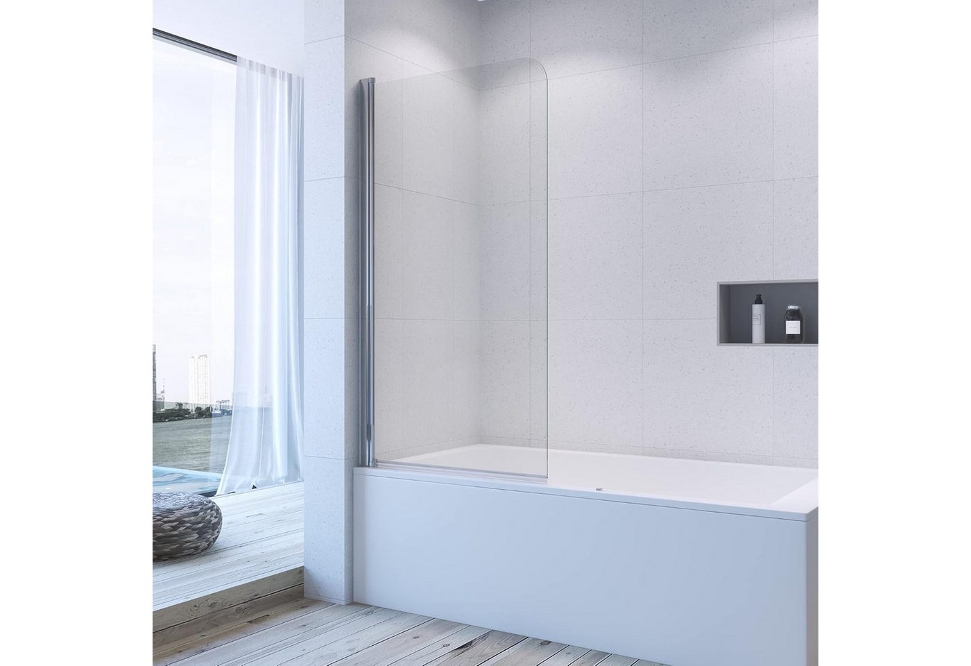 AQUABATOS Badewannenaufsatz Duschwand Duschtrennwand Duschabtrennung für Badewanne 80x140 cm, 5 mm ESG Einscheiben Sicherheitsglas, mit Nano Beschichtung Hebe-senk-Funktion AQUABATOS Badewannenaufsatz Duschwand Duschtrennwand Duschabtrennung für Badewanne 80x140 cm, 5 mm ESG Einscheiben Sicherheitsglas, mit Nano Beschichtung Hebe-senk-Funktion von AQUABATOS