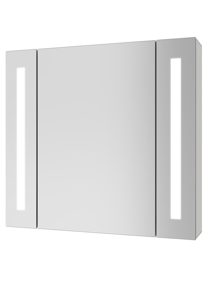 AQUABATOS Badezimmerspiegelschrank Led mit Beleuchtung Licht Spiegelschrank Bad LED mit Steckdose (65x60 cm, Wandschrank Badezimmer mit Spiegel) 1 türig,Kaltweiß von AQUABATOS