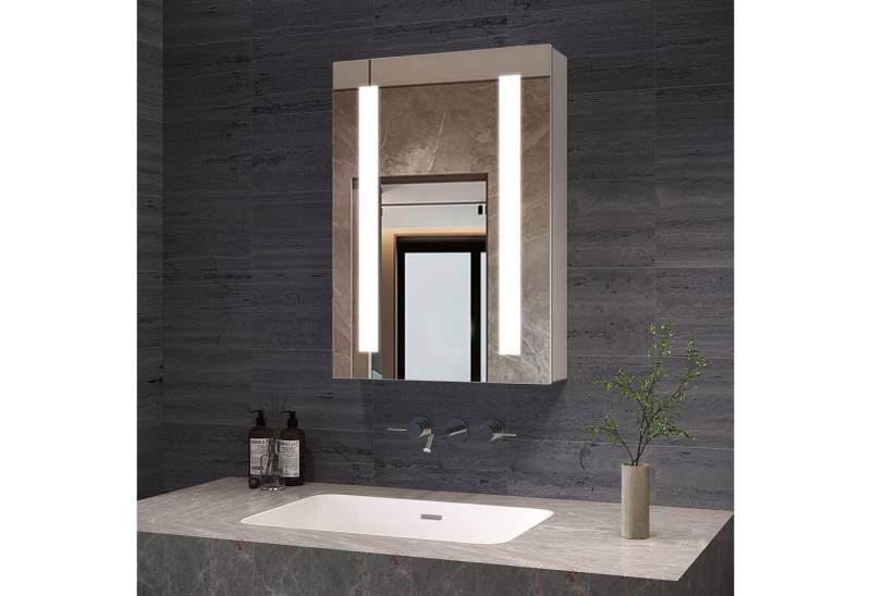 AQUABATOS Badezimmerspiegelschrank Spiegelschrank Bad 50 cm breit mit led Beleuchtung Steckdose von AQUABATOS