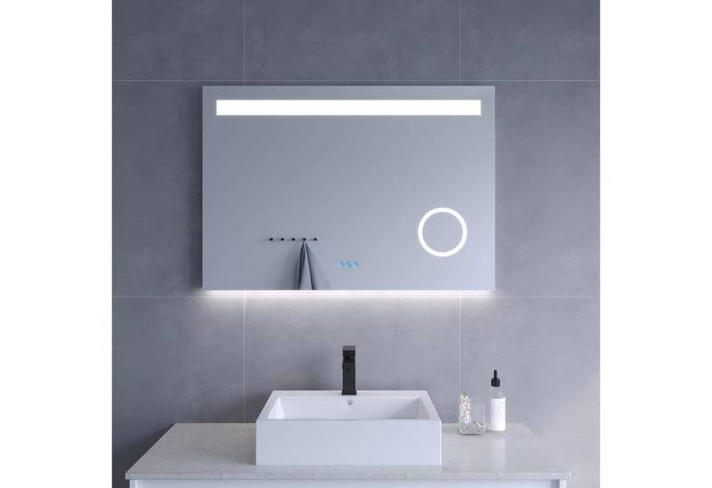AQUABATOS Badspiegel LED Badspiegel 100x70cm Badezimmerspiegel mit Bluetooth Lautsprecher, 3 Fach Vergrößerung Kaltweiß 6400K Touch Dimmbar Antibeschlag AQUABATOS Badspiegel LED Badspiegel 100x70cm Badezimmerspiegel mit Bluetooth Lautsprecher, 3 Fach Vergrößerung Kaltweiß 6400K Touch Dimmbar Antibeschlag von AQUABATOS