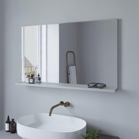 AQUABATOS Badspiegel mit Ablage, Wandspiegel mit Regal Rechteckiger Spiegel Modern Badspiegel mattes Silber Aluminiumrahmen 100 x 60 cm von AQUABATOS