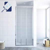 AQUABATOS Dreiteilige Schiebetür für Nische Duschtür Nischentür Nischenschiebetür Schiebeglastür Dusche 3 Teilig 6 mm Sicherheitsglas mit von AQUABATOS