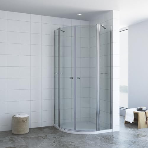 AQUABATOS Duschkabine Viertelkreis Runddusche mit Pendeltüren Duschtüren an Festteilen Duschabtrennung Halbrund für Duschwanne Radius 55 cm Sicherheitsglas 6 mm Nano Beschichtung Eckregale Duschablage AQUABATOS Duschkabine Viertelkreis Runddusche mit Pendeltüren Duschtüren an Festteilen Duschabtrennung Halbrund für Duschwanne Radius 55 cm Sicherheitsglas 6 mm Nano Beschichtung Eckregale Duschablage von AQUABATOS
