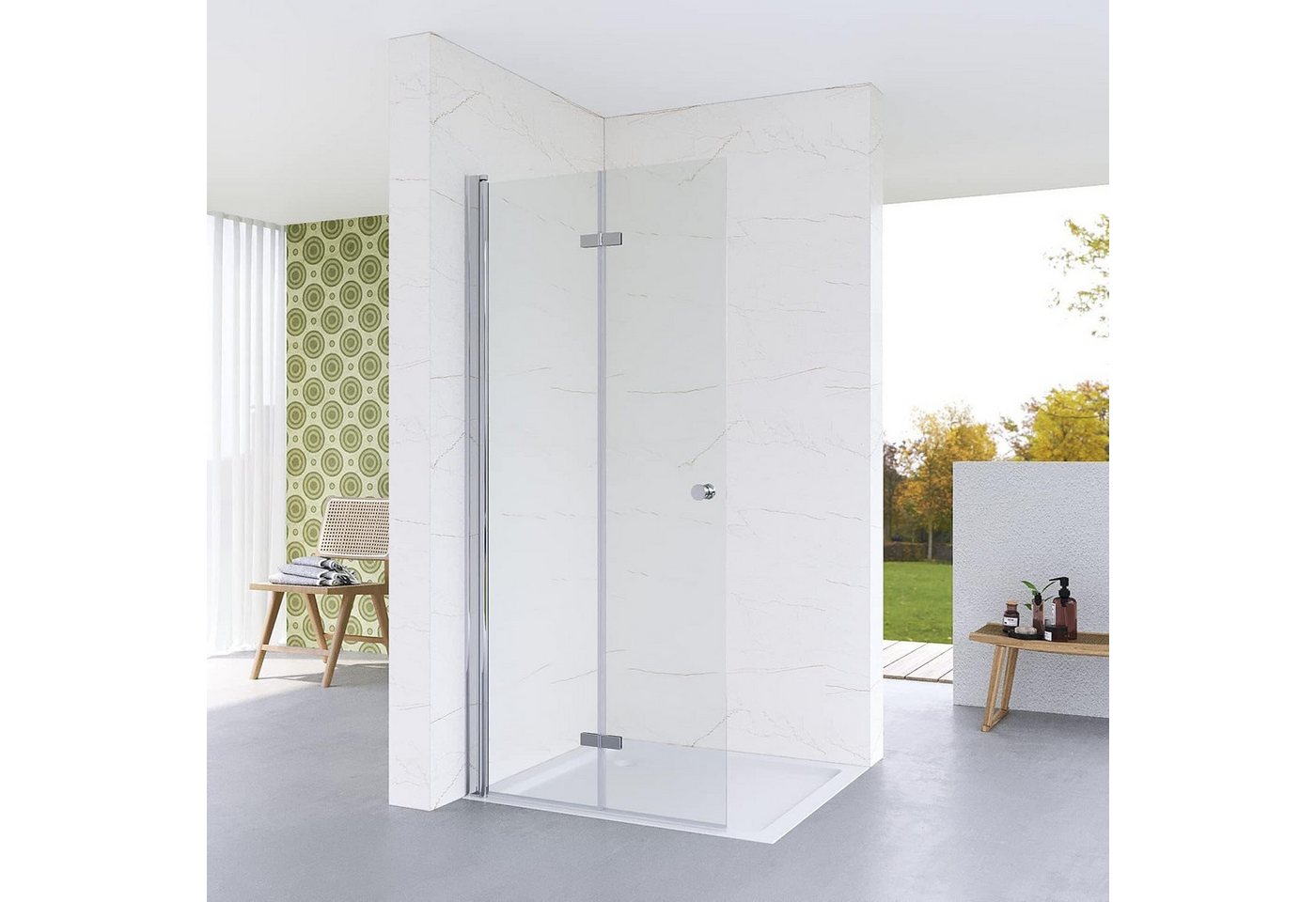 AQUABATOS Duschwand Duschabtrennung Glas Klapptür Ecke Duschtrennwand mit Falttür, 65x187cm,70x187cm,75x187cm,85x187cm,95x187cm,115x187cm,Einscheibensicherheitsglas, (Duschwand faltbar Walk in Dusche Glaswand), Rechts-und Links montierbar AQUABATOS Duschwand Duschabtrennung Glas Klapptür Ecke Duschtrennwand mit Falttür, 65x187cm,70x187cm,75x187cm,85x187cm,95x187cm,115x187cm,Einscheibensicherheitsglas, (Duschwand faltbar Walk in Dusche Glaswand), Rechts-und Links montierbar von AQUABATOS