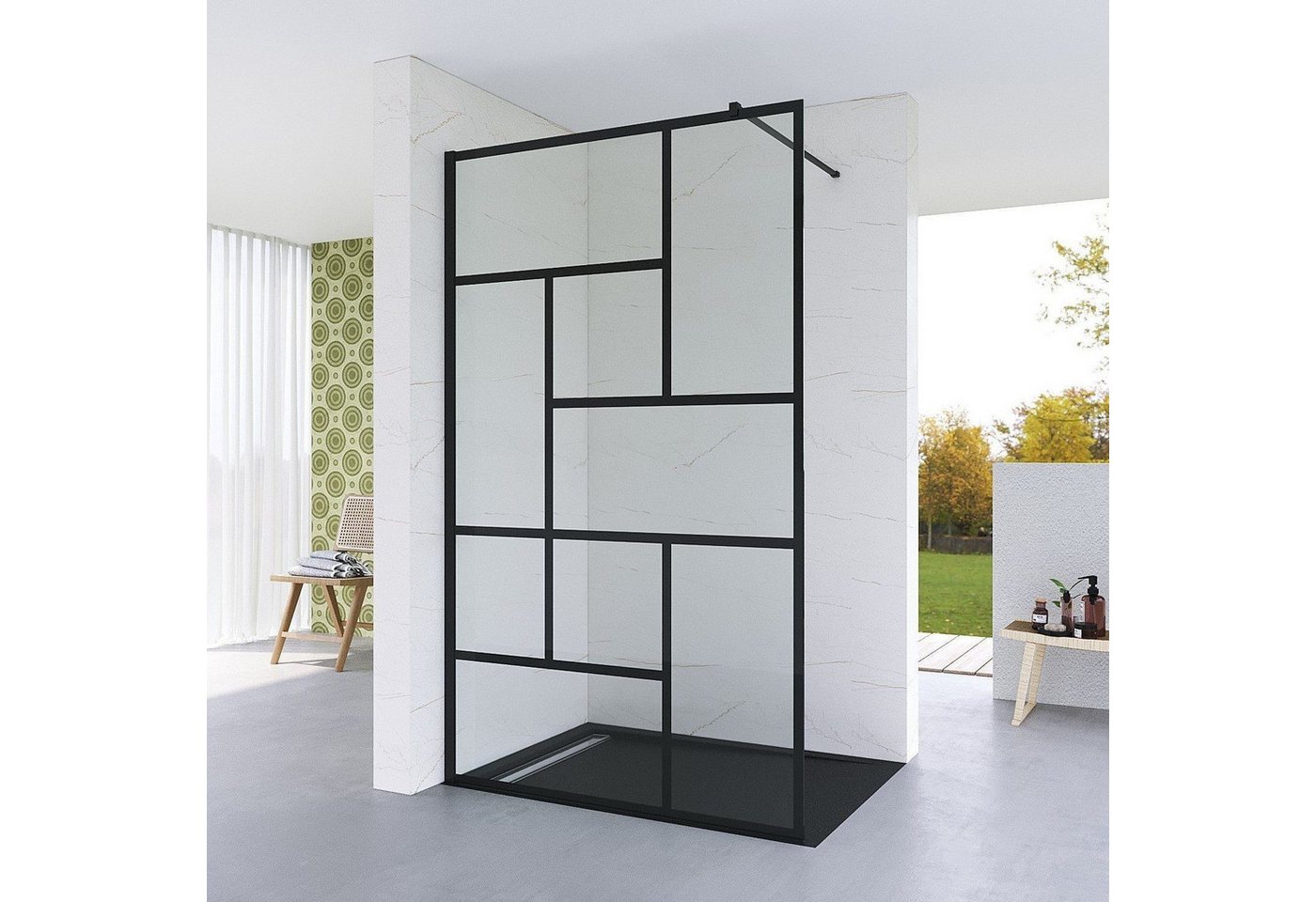 AQUABATOS Duschwand Duschwand Glas Schwarz für Dusche Walk-In Duschen 100x200 120x200 cm, 8 mm Einscheibensicherheitsglas, Lotuseffekt AQUABATOS Duschwand Duschwand Glas Schwarz für Dusche Walk-In Duschen 100x200 120x200 cm, 8 mm Einscheibensicherheitsglas, Lotuseffekt von AQUABATOS