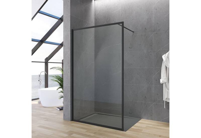 AQUABATOS Duschwand Duschwand schwarz Glas 80x203 90x203 100x203 110x203 120x203 cm, 8 mm Einscheibensicherheitsglas, mit Nano Beschichtung von AQUABATOS