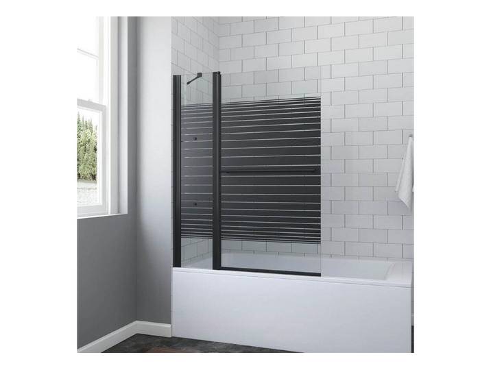 AQUABATOS Duschwand für Badewanne Eck Badewannenaufsatz 110x140cm 1tlg Spritzschutz im Bad, 5 mm Einscheiben-Sicherheitsglas (ESG) mit Nanobeschichtung von AQUABATOS