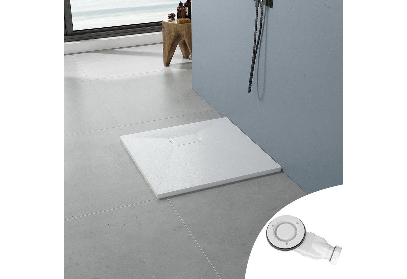 AQUABATOS Duschwanne Duschtasse 90x90 80x80 120x90 120x80 120x100 140x90 Eckduschwanne, quadratisch, SMC Eck Duschwanne 100x70 100x80 140x80 140x100 rutschfest, Zuschneidbar,weiß/schwarz,Steinoptik,superflach, mit Ablaufgarnitur, Rundduschwanne Eckduschwanne AQUABATOS Duschwanne Duschtasse 90x90 80x80 120x90 120x80 120x100 140x90 Eckduschwanne, quadratisch, SMC Eck Duschwanne 100x70 100x80 140x80 140x100 rutschfest, Zuschneidbar,weiß/schwarz,Steinoptik,superflach, mit Ablaufgarnitur, Rundduschwanne Eckduschwanne von AQUABATOS